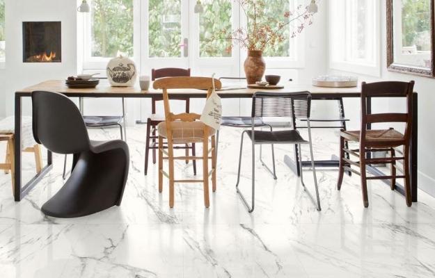 Pavimentazione in gres effetto marmo, collezione Preview - Foto e design by Marazzi