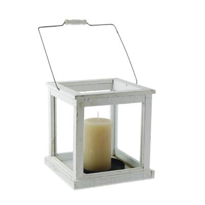 Lanterna quadrata in legno bianco Cà Dovani