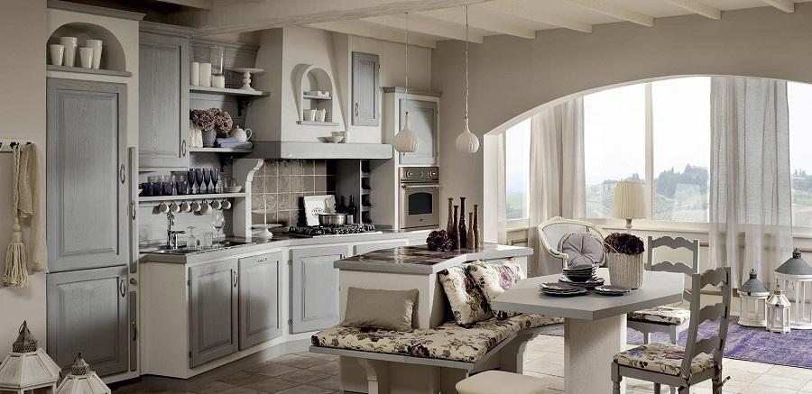 La cucina in muratura colore grigio Giulietta Sogno, Zappalorto