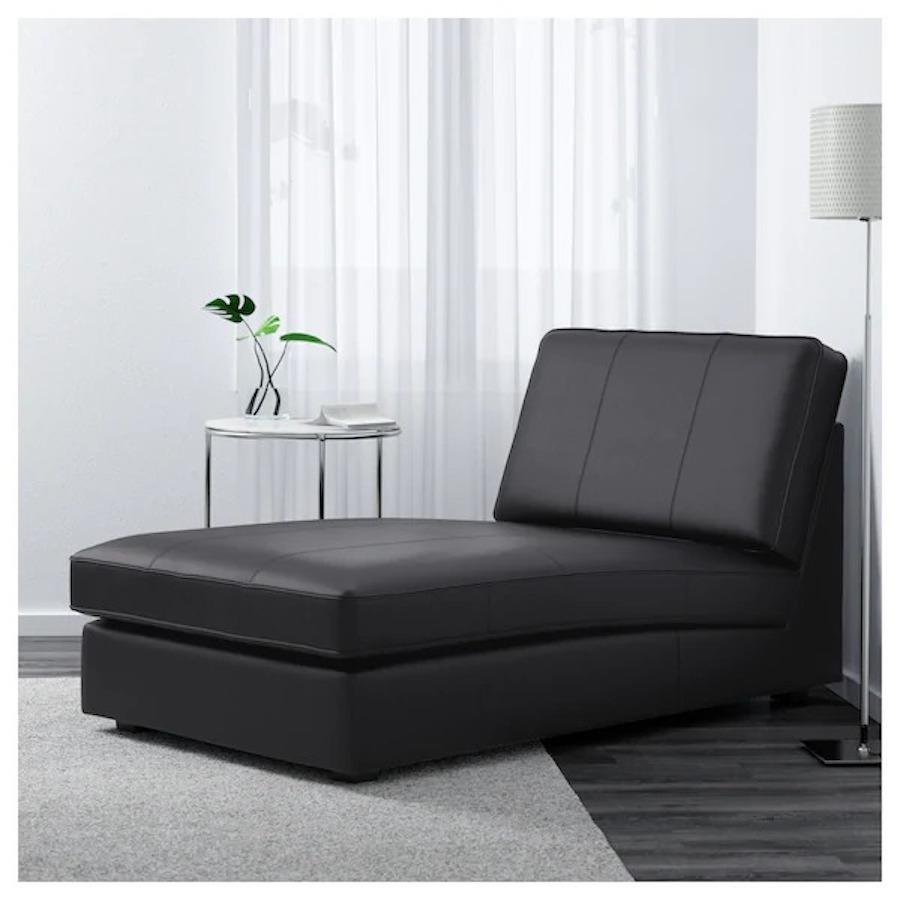 KIVIK, chaise longue moderna in pelle nera - Design e foto by IKEA
