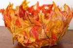 Riciclo creativo di foglie secche: portaoggetti, da madewithhappy.com