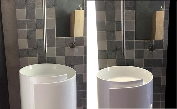 Design interni bagno con luci a led Adriana Zingone