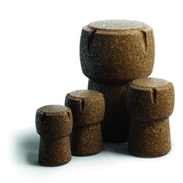 Arredamento in sughero riciclato: pouf, da Amorim Cork