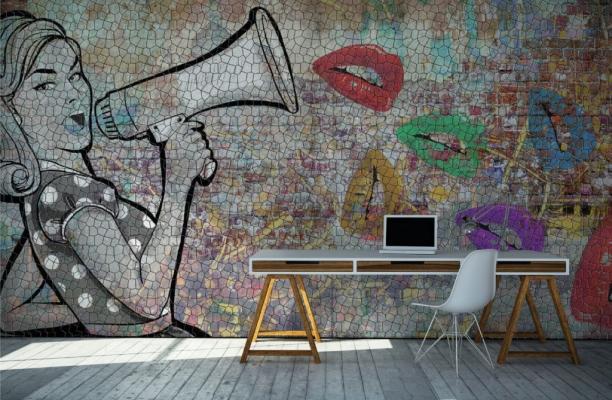 Mosaico in resina ispirato ai graffiti della Serie Urban by Gemanco Design