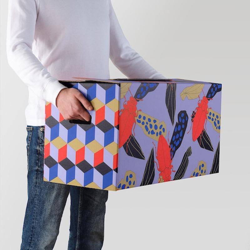 Cartone da imballaggio Ombyte: cubi e animali colorati , by Ikea