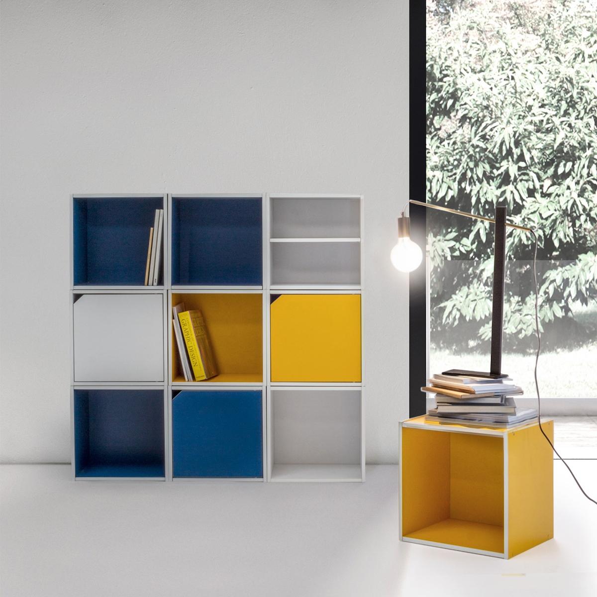 Libreria componibile con cubi e mensole - Foro by Deghishop.it