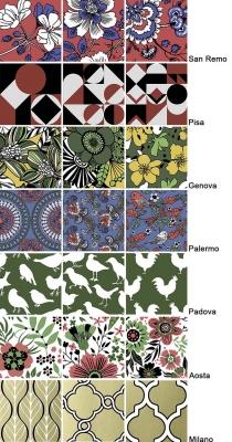 Pattern delle piastrelle a effetto tessuto Folk di 14oraitaliana