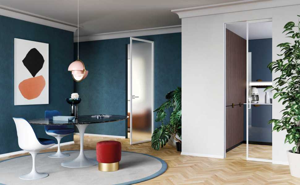 ECLISSE flush-to-wall glass doors