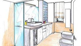Soluzione progettuale per l'ampliamento di un piccolo bagno