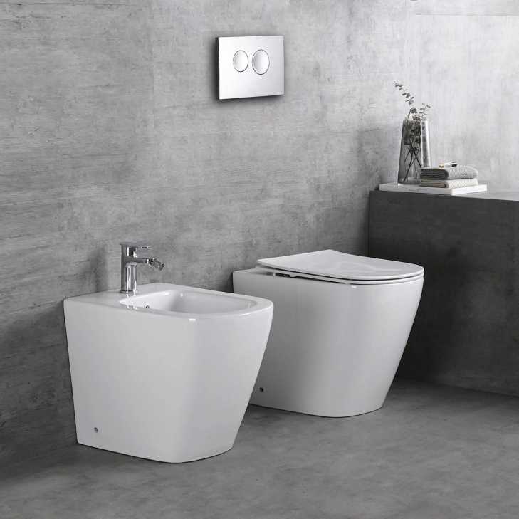 Pair Of RIMLESS Back To Wall Sanitary Ware