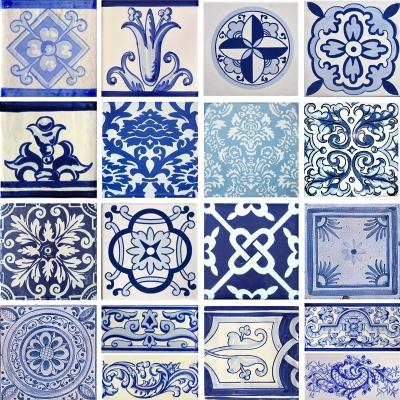 Azulejos e piastrelle di maiolica con motivi di sole, luna e stelle by Hispalceràmica