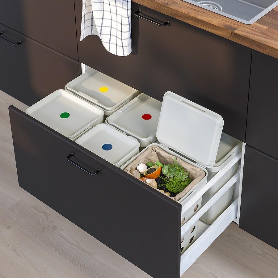 Sistema Hallbar di Ikea per differenziare i rifiuti domestici