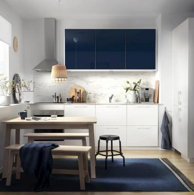 Splashback para cocina, Ikea, efecto mármol blanco Sibbarp