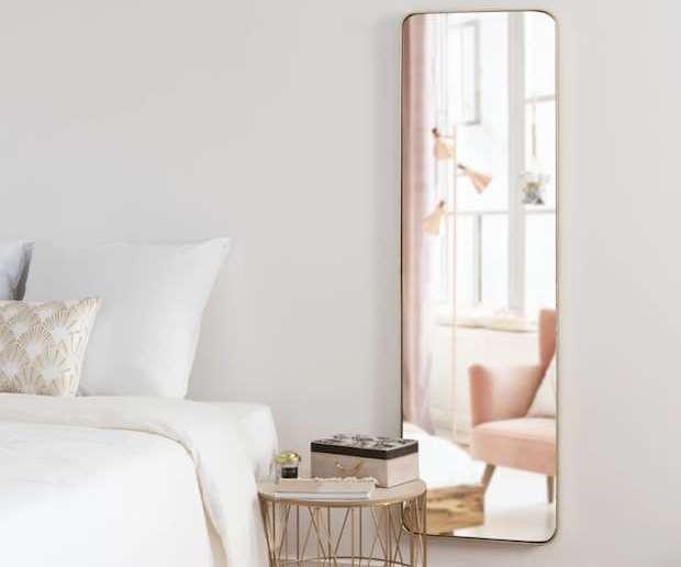 Colore : Nero ⛪ Specchio dArgento Specchio da Pavimento a Figura Intera Specchio per Toilette con Piedini Regolabile Elegante Camera da Letto Mobili 43 155 cm specchi da Terra 