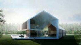 Casa con patio triangolare