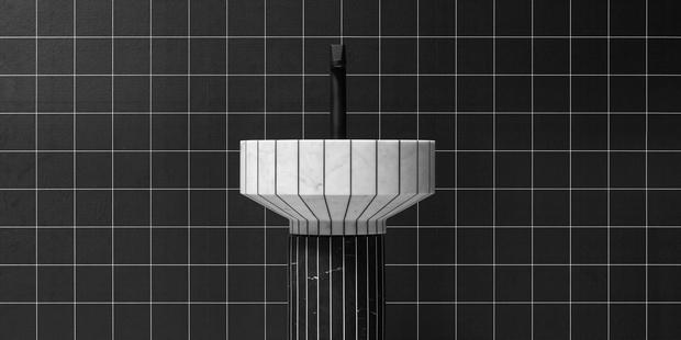 Il bagno grigio con 024, il lavabo di antoniolupi