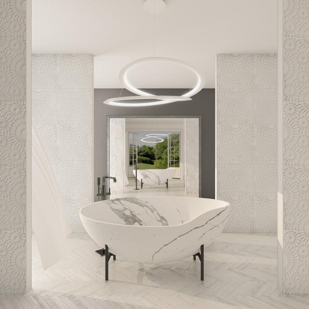 Kora, vasca da bagno per il bagno moderno grigio di Kreoo