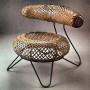 Bamboo basket Chair degli anni Cinquanta - Credits: Pinterest