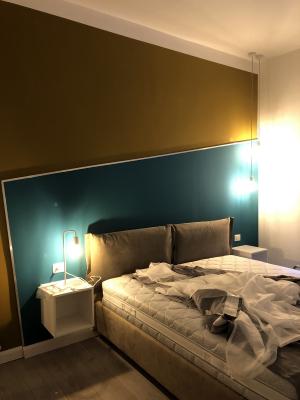 Ambiente camera da letto in un bilocale di 45 mq