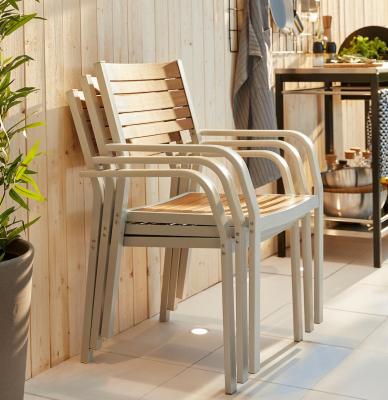 Set di tre sedie impilabili Själland marrone chiaro - Foto by Ikea