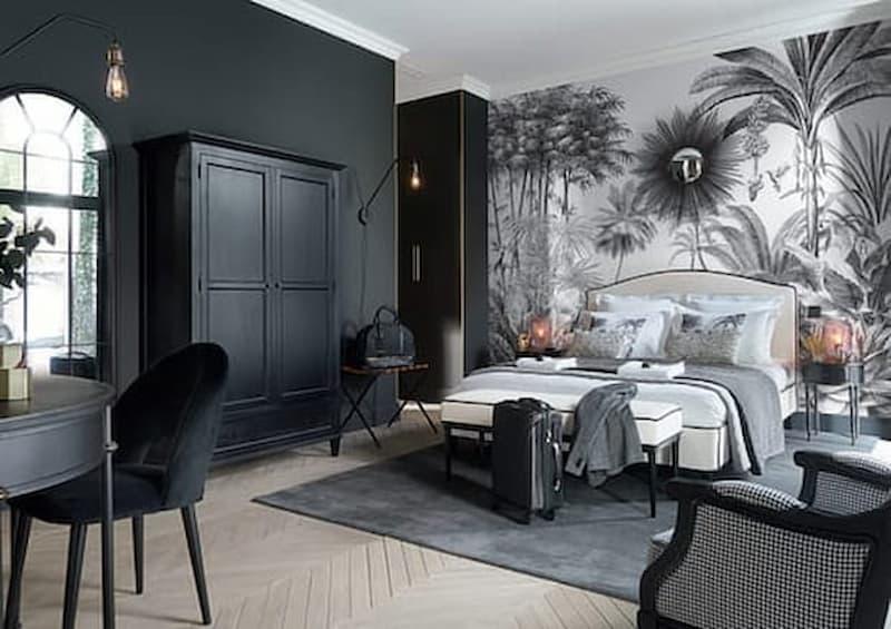 Camera da letto nera e bianca Maison du Monde