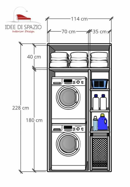 Mobile colonna lavatrice asciugatrice 