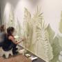 Murale in stile jungle su parete bianca - Pinterest