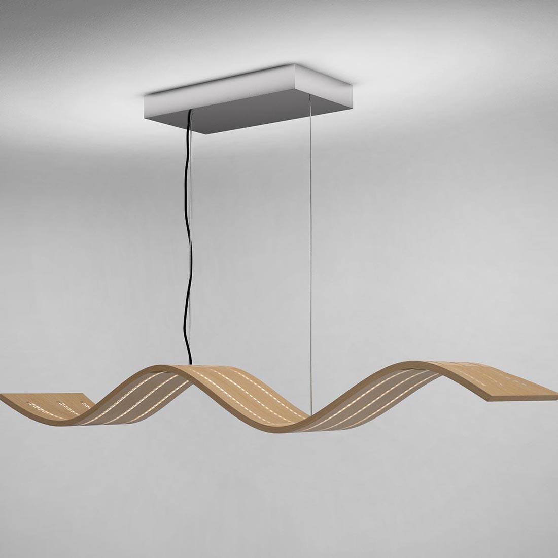 Lampadario a sospensione Wave di Wooden Lamp Design