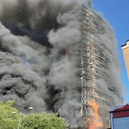 Incendio pannelli di rivestimento Torre dei Moro Milano