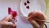 Realizzazione di due rose su un flute di vetro. Foto by l'arte a modo mio