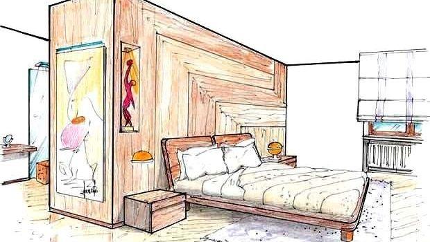 Progetto camera da letto con arredi in legno su misura