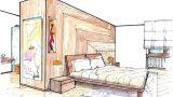 Progetto camera da letto in legno