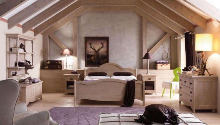 Camera da letto in legno country - Scandola