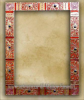 Specchio a mosaico con doratura - ARTEORO