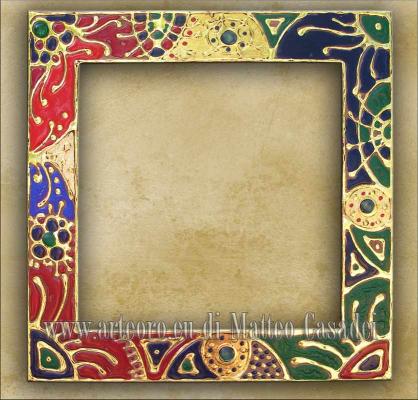 Specchio a mosaico con doratura - ARTEORO