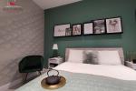 Camera da letto verde salvia - progetto e styling Idee di Spazio