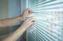 Pulire finestre con cura per eliminare ragnatele