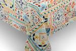 Tovaglia in cotone fantasia mediterranea, mattonelle colorate - Foto: Coincasa