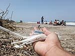 Plastica trovata su una spiaggia