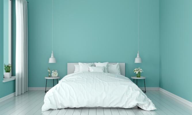 Pareti camera da letto colore Tiffany