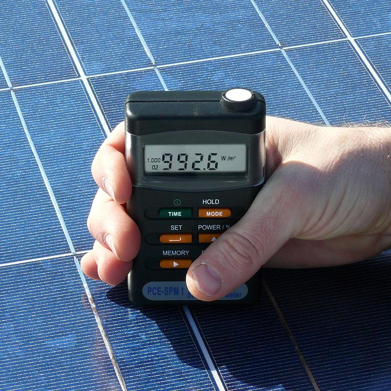 Verifica esposizione solare con solarimetro