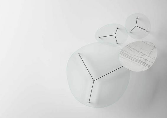 Tavolini in vetro e marmo di Tonelli Design