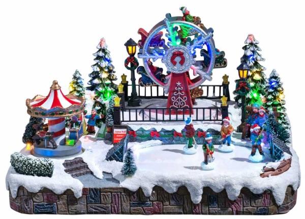 Christmas village with Eminza carousel