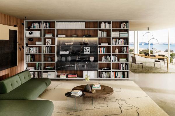 Arredo soggiorno moderno libreria - LAGO