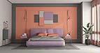 Camera da letto bicolore: grigio e rosa