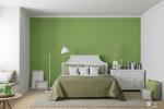 Camera da letto pareti colori bianco e verde