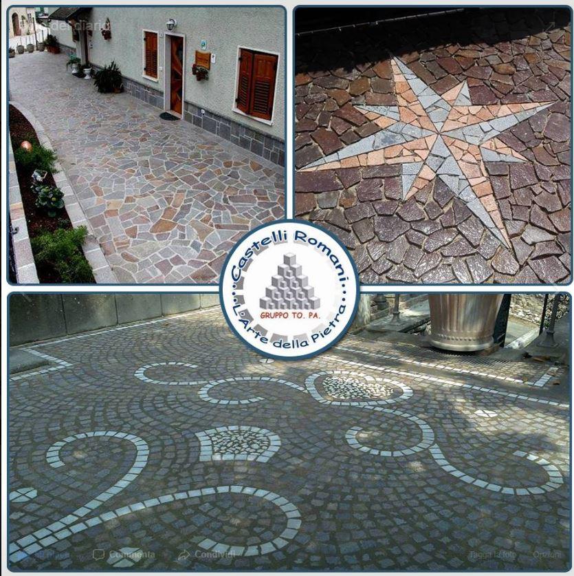 Tipologie di decori pavimenti in pietra naturale di Castelli Romani