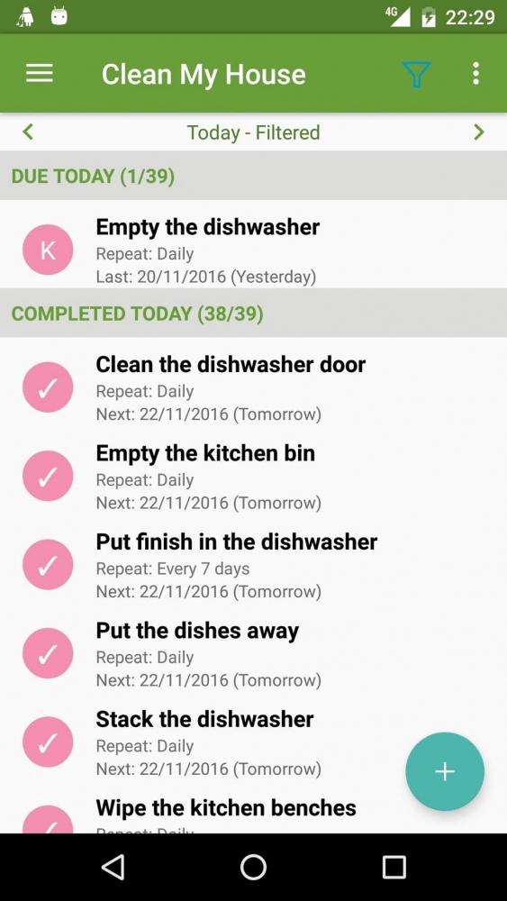 App pulizie casa display Clean My House da woohoosoftware.com