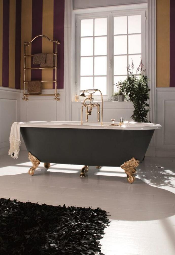 Gaia Mobili, vasca da bagno black in stile barocco moderno