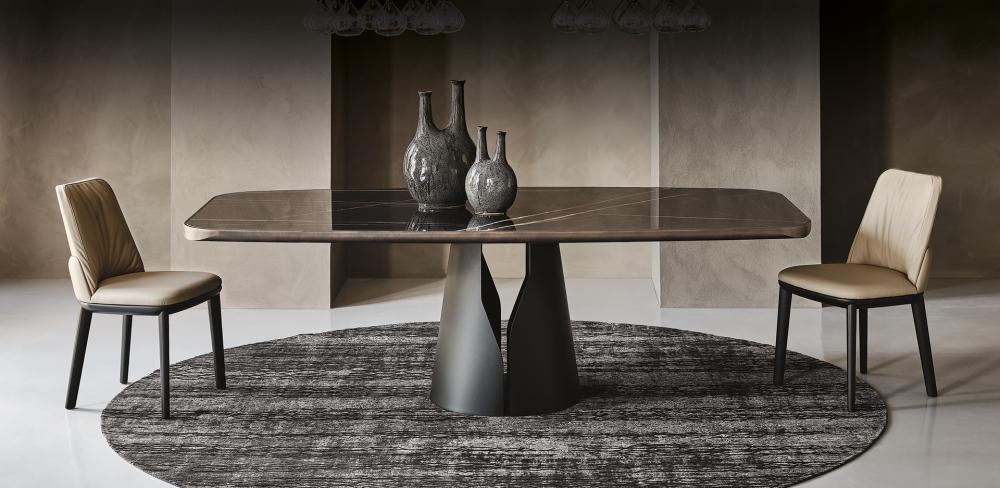 Tavolo in gres effetto marmo Giano Keramik - Cattelan Italia